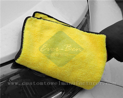 CustomFast Drying Car Washing Towels Dual Pile Towels Exporter Yellow Coral Fleece Soft Cleaning Towels Supplier.jpg